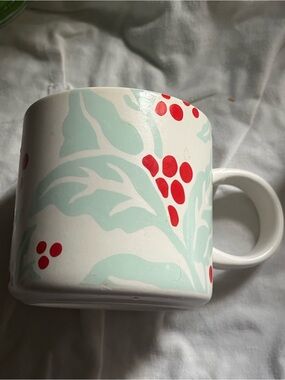 Starbucks White Ceramic Mug with Black Logo and Text